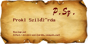 Prokl Szilárda névjegykártya